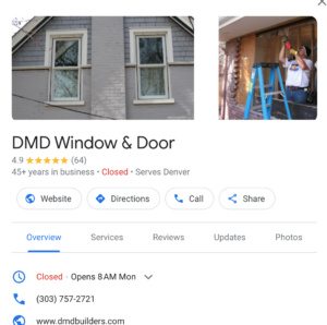 DMD Window and Door Google Business Profile image. Digital marketing for DMD Window and Door provided by by Get Found Fast SEO & Digital Marketing